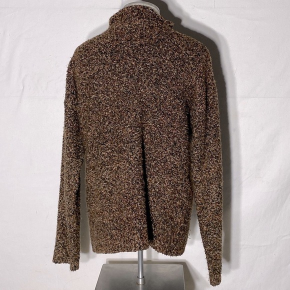 Vintage Au Coton Brown Mock Neck Sweater L - Picture 4 of 11